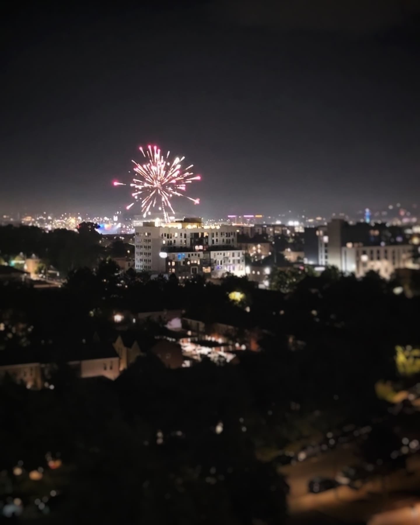 Denver fireworks at midnight. Lots of pockets around the…